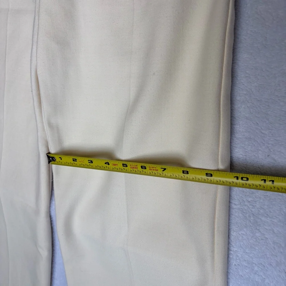 Sezane Yves Trousers Ecru Cream Sz 38 US 6 Wide Leg Long Pant Wool Blend READ - Picture 8 of 16